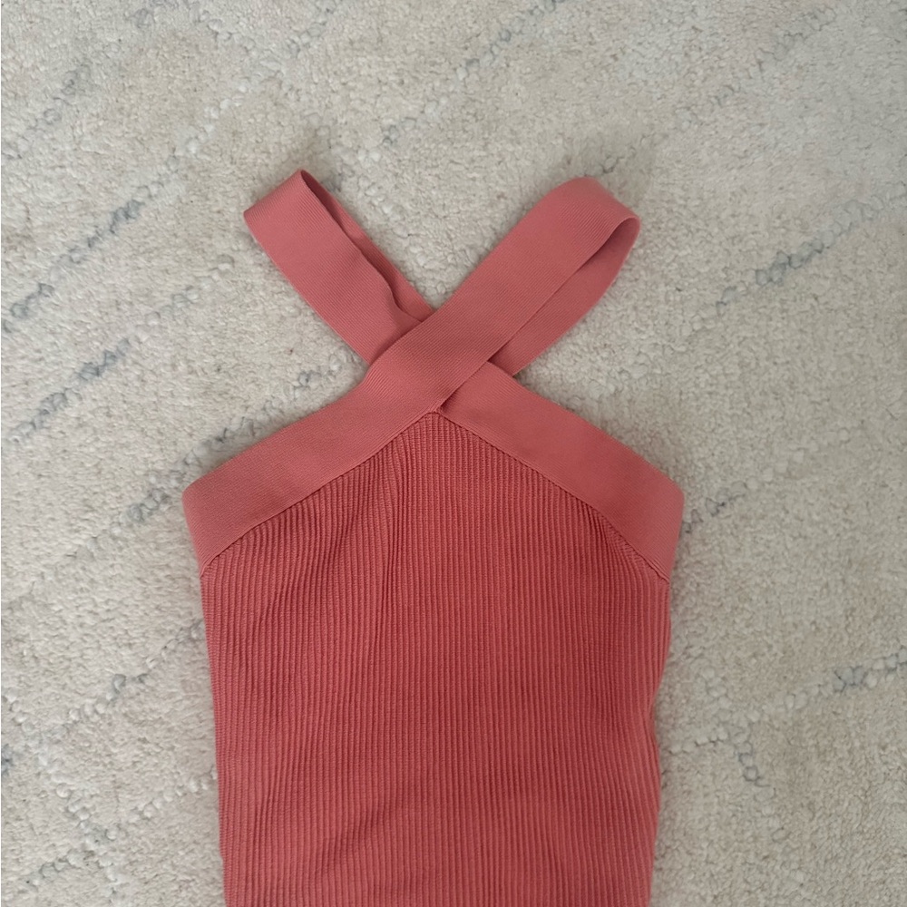 Aritzia Babaton Pink Knit Halter Top